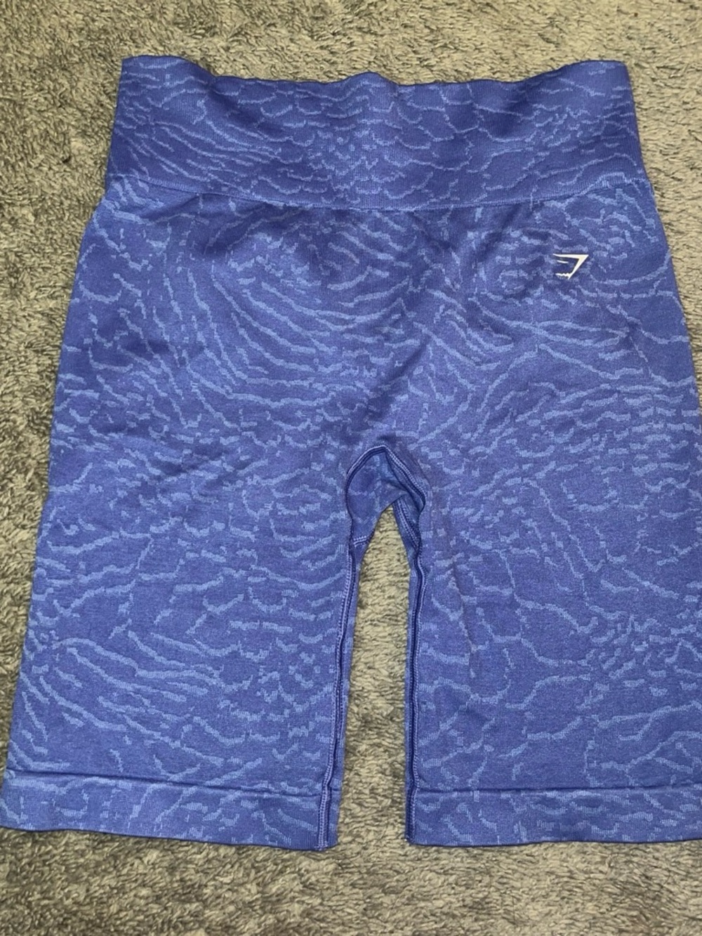Gymshark Blue Textured High-Rise Seamless Bike Shorts